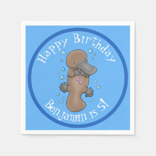 Leuke verjaardags baby gepersonaliseerde platypus  servet