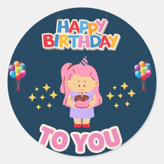Leuke Verjaardags stickers : Gefeliciteerd met je (Voorkant)