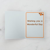 Leuke Verjaardags Uil en Moon Gevouwen Wenskaart Kaart (Binnen)