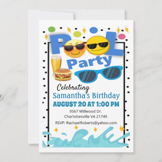 Leuke Verjaardags Uitnodiging Voor Een Feestje Bij (Voorkant)