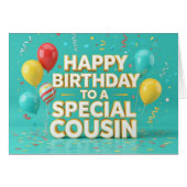 Leuke verjaardagsballonnen & Confetti Kaart voor n (Voorkant Horizontaal)