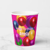 Leuke verjaardagsballonnen gepersonaliseerd papieren bekers (Voorkant)