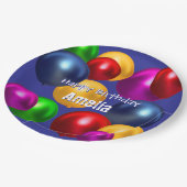 Leuke verjaardagsballonnen gepersonaliseerd papieren bordje (Gekanteld)
