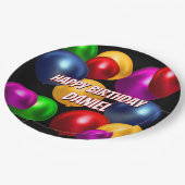Leuke verjaardagsballonnen gepersonaliseerd papieren bordje (Gekanteld)