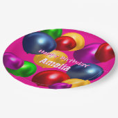 Leuke verjaardagsballonnen gepersonaliseerd papieren bordje (Gekanteld)