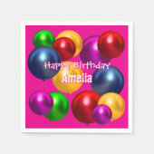 Leuke verjaardagsballonnen gepersonaliseerd servet (Voorkant)