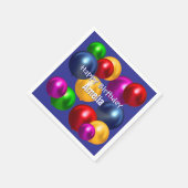 Leuke verjaardagsballonnen gepersonaliseerd servet (Hoek)