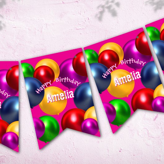 Leuke verjaardagsballonnen gepersonaliseerd vlaggetjes