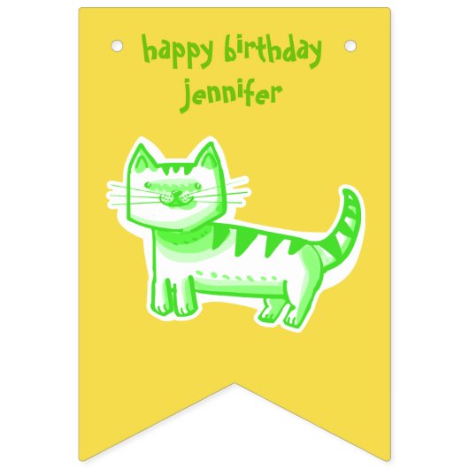 leuke verjaardagscadeau, aanpasbare cartoon vlaggetjes (Derde vlag)