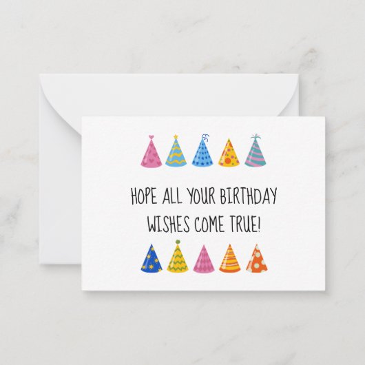 leuke verjaardagscat met roze pet foto notitiekaartje (Achterkant)