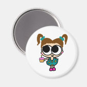 Leuke verjaardagscupcake meisje, ontwerp door Lana Magneet (Voorkant / Achterkant)