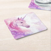 Leuke verjaardagsfeest Eenhoorn Papier Onderzetter (Schuin)