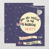 leuke verjaardagsfeest uitnodigingen (Voorkant / Achterkant)