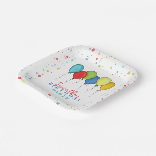 Leuke verjaardagsfeest Waterverf ballonnen Papieren Bordje (Gebogen)