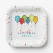 Leuke verjaardagsfeest Waterverf ballonnen Papieren Bordje (Voorkant)
