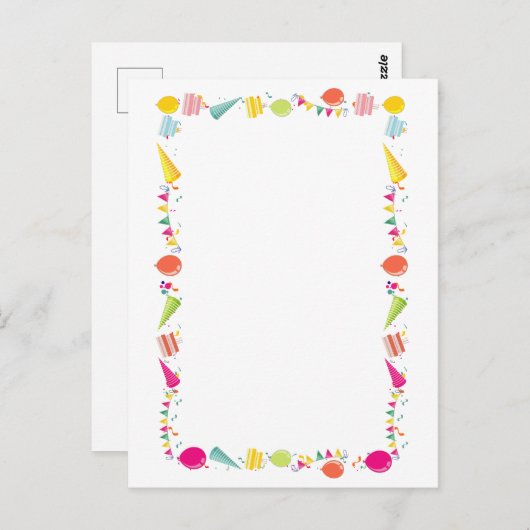 Leuke verjaardagsfeestballongrand briefkaart (Voorkant / Achterkant)