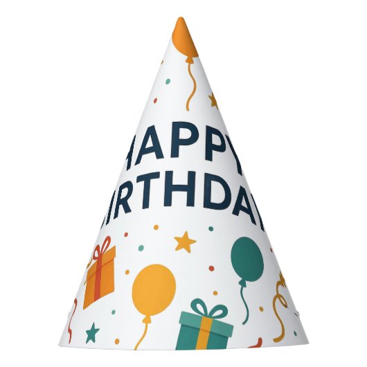 Leuke verjaardagsfeestje ballon en geschenken feesthoedjes (Voorkant)