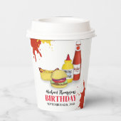 Leuke verjaardagsfeestje BBQ Custom Papieren Bekers (Achterkant)
