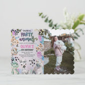 Leuke verjaardagsfeestje dieren Foto Kaart (Staand voorkant)