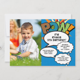 Leuke Verjaardagsfeestje Foto Strip Blauw Voor Ied Kaart