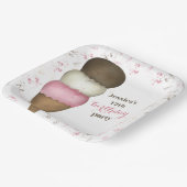 Leuke verjaardagsfeestje ijs op maat papieren bordje (Gebogen)