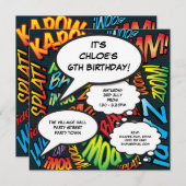 Leuke verjaardagsfeestje moderne cartoon spraakbal kaart (Voorkant / Achterkant)