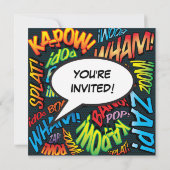 Leuke verjaardagsfeestje moderne cartoon spraakbal kaart (Achterkant)