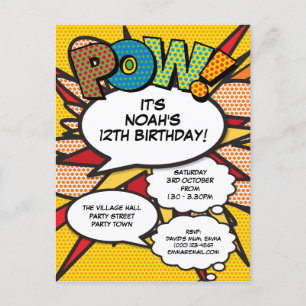 Leuke Verjaardagsfeestje Strip POW Uitnodiging Briefkaart