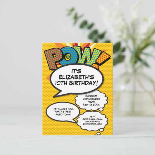 Leuke verjaardagsfeestje voor elke leeftijd modern uitnodiging briefkaart (Staand voorkant)