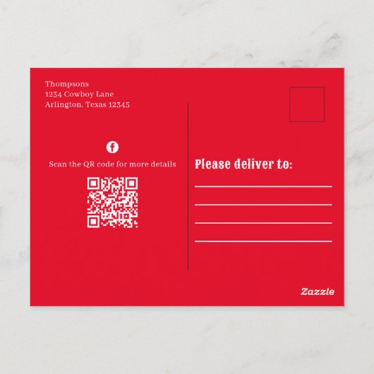 Leuke verjaardagsfeestje Western Cowboy Custom Briefkaart (Achterkant)