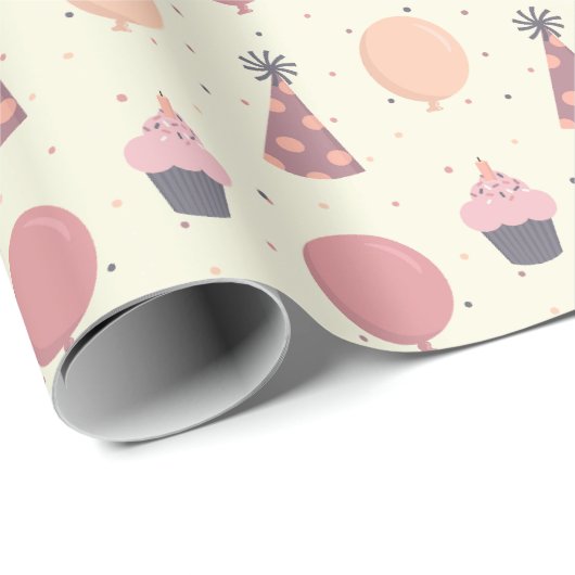 Leuke verjaardagsfeestjes dingen in gedempte tonen cadeaupapier (Rol Hoek)