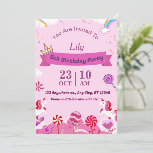 Leuke verjaardagsfeestuitnodiging feestdagenkaart (Staand voorkant)