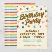 Leuke verjaardagsfeestuitnodiging kaart (Voorkant / Achterkant)