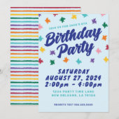 Leuke verjaardagsfeestuitnodiging kaart (Voorkant / Achterkant)