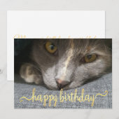 leuke verjaardagsfoto gouden kalligrafie kaart (Voorkant / Achterkant)