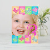 Leuke verjaardagsfoto-uitnodiging met levendige kl kaart (Staand voorkant)