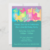 Leuke verjaardagsfoto-uitnodiging met levendige kl kaart (Achterkant)