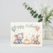 Leuke verjaardagsgroet met dierenvrienden feestdagenkaart (Staand voorkant)