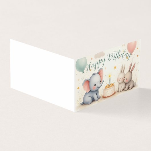 Leuke verjaardagsgroet met dierenvrienden kaart (Buitenkant)