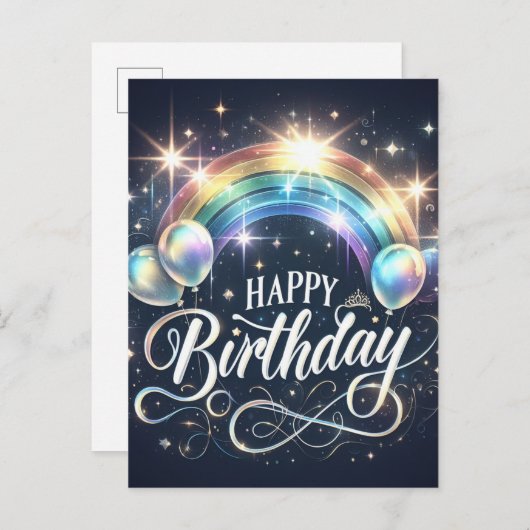 Leuke verjaardagskaart briefkaart (Voorkant / Achterkant)