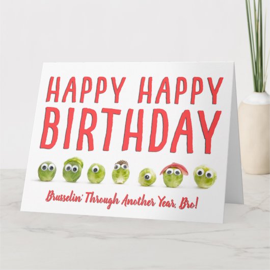 Leuke verjaardagskaart broeder eten grappige woord kaart (Voorkant)