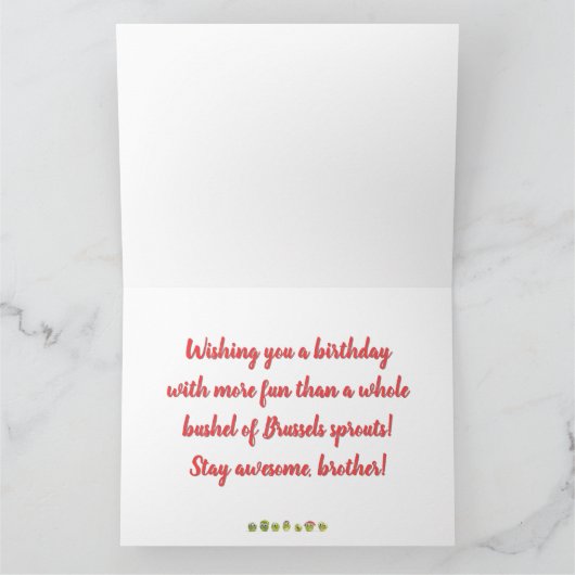 Leuke verjaardagskaart broeder eten grappige woord kaart (Binnen)