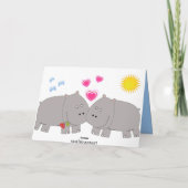 Leuke verjaardagskaart met cupcakes eten van katte kaart (Achterkant)