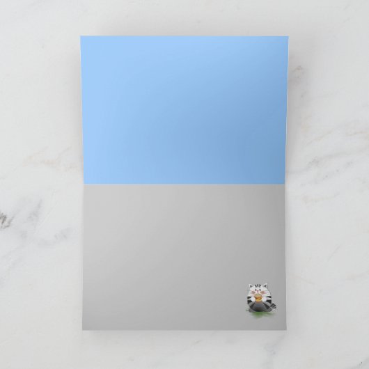 Leuke verjaardagskaart met cupcakes eten van katte kaart (Binnen)