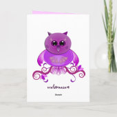 Leuke verjaardagskaart met uil en tekst kaart (Achterkant)