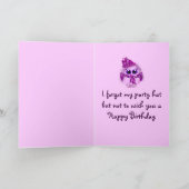 Leuke verjaardagskaart met uil en tekst kaart (Binnen)