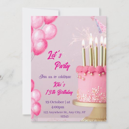 Leuke verjaardagskaart ontwerp met ballonnen  kaart (Voorkant)