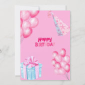Leuke verjaardagskaart ontwerp met ballonnen  kaart (Achterkant)