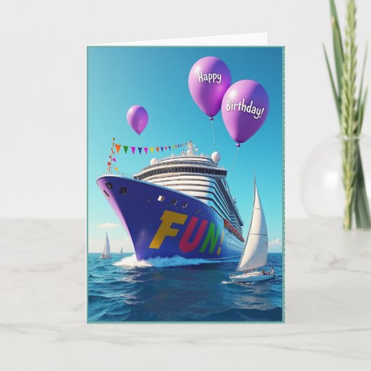 Leuke Verjaardagskaart van het Feestschip Kaart (Voorkant)