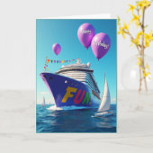 Leuke Verjaardagskaart van het Feestschip Kaart (Gele Bloem)